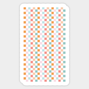 retro colors gingham pattern Sticker